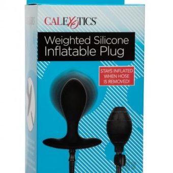 Weighted Silicone Inflatable Plug Black