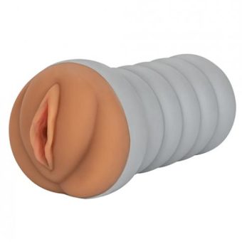 Ribbed Gripper Tight Pussy Brown Stroker