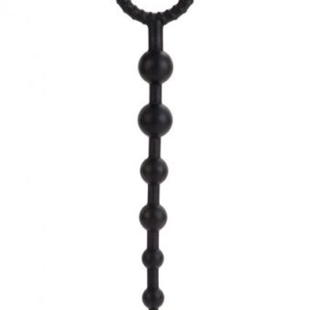 Booty Call X-10 Silicone Anal Beads Black 8 Inch