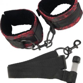 Scandal Over The Door Cuffs Black/Red
