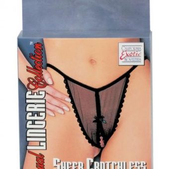 SENSUAL LINGERIE COLLECTION SHEER CROTCHLESS PANTY BLACK