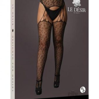 Suspender Leopard Pantyhose Qn Blk