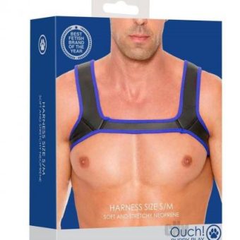 Ouch Neoprene Harness S/m Blue