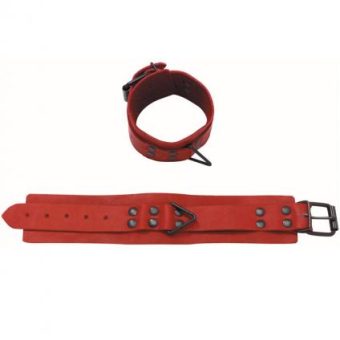 Redline Ankle Restraints Leather Red