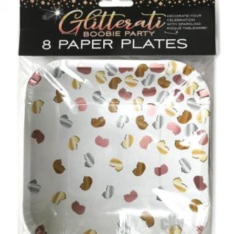 Glitterati Boobie Party Plates 8pk