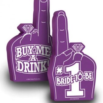 Number 1 Bride To Be Foam Finger 18 Inch Purple