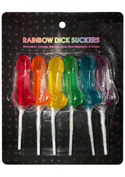 Rainbow Dick Suckers 6 Count Assorted Colors Flavors