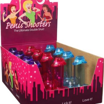 Penis Shooters Double Shot Glasses Assorted Colors 12 Each Per Display