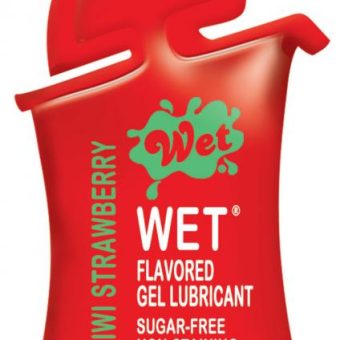 Wet Flavored Water Based Gel Lubricant Kiwi Strawberry Pillow Pack 72 Piece