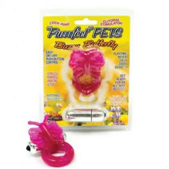 Purrrfect Pets Buzzy Butterfly Stimulator With Vibrating Bullet  Magenta