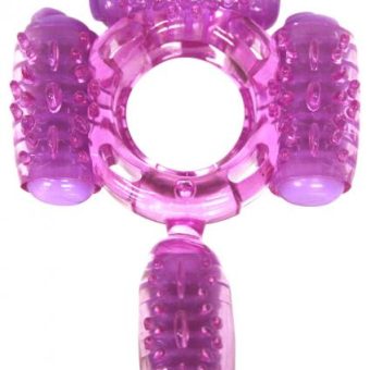 Humm Dinger Super Quad Vibrating Cock Ring Purple