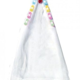 Bachelorette Party Light Up Party Veil Multi ColorFlashing Penis