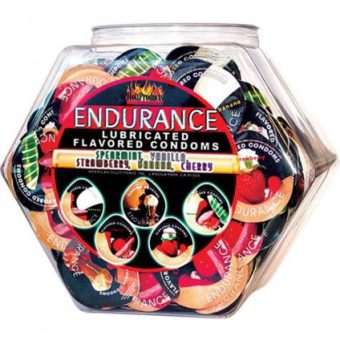 Endurance Lubricated Flavored Condoms 144 Per Bowl