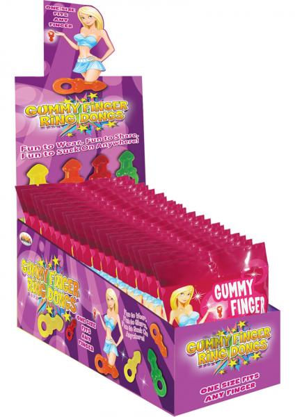 Gummy Finger Ring Dongs 12 Pieces Display