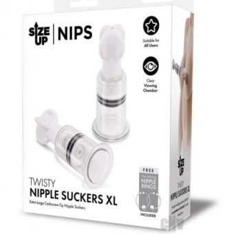 Su Twisty Nipple Suckers Xl Clr/blk