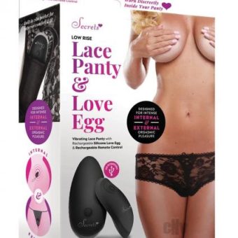 Secrets Low Rise Lace Panty/egg Black