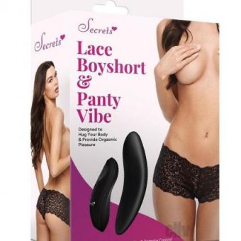 Secret Lace Boyshort Remote O/s Black