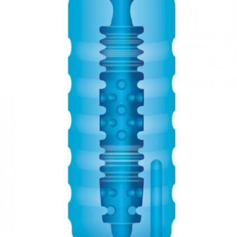 Zolo Backdoor Squeezable Vibrating Stroker Blue
