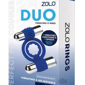 Zolo Recharge Duo Vibe Cock Ring Navy