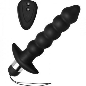 Black Vibrating Remote Anal Beads