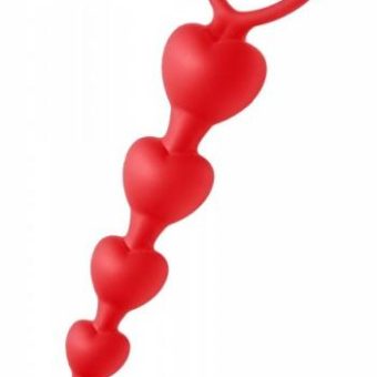 Sweet Hearts Silicone Anal Beads Red
