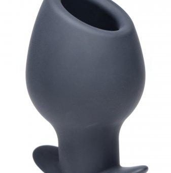 Ass Goblet Silicone Hollow Anal Plug Large Black