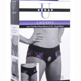 Strap U Lace Envy Crotchless L/xl Purple
