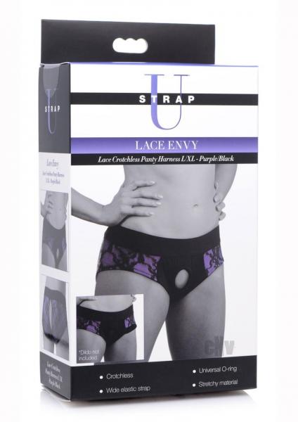 Strap U Lace Envy Crotchless L/xl Purple