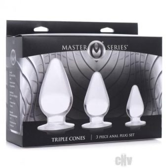 Ms Triple Cones 3pc Anal Plug Set Clear