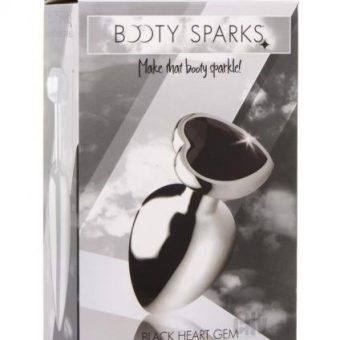 Booty Sparks Black Heart Gem Plug Lg