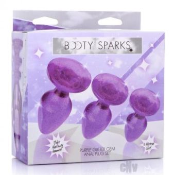Booty Sparks Glitter Gem Plug Set Purple