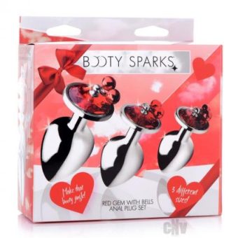 Booty Sparks Red Gem W/bells Plug Set