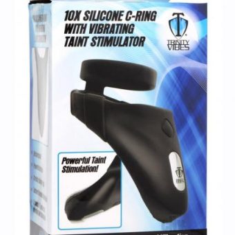 T4m 10x Silic Cock Ring W/vibe Stim Blk
