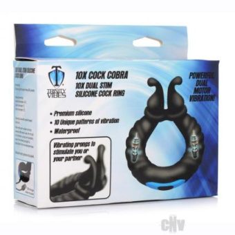 T4m 10x Cock Cobra Dual Cock Ring Blk