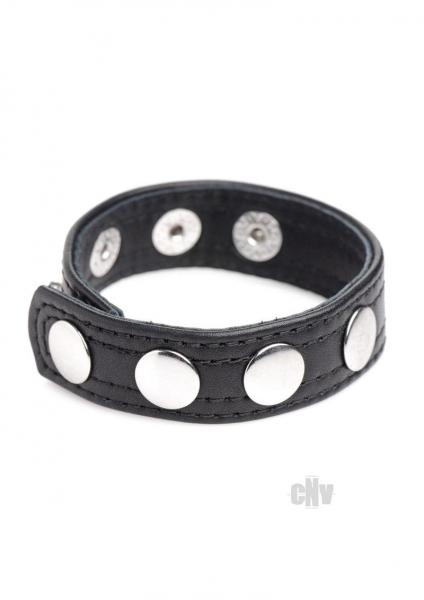 Cg Leather Speed Snap Cockring Black
