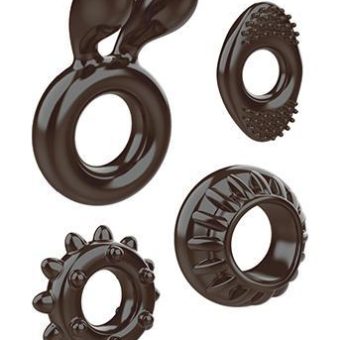 Ring My Bell Cock Ring Black Kit 4 Cock Rings