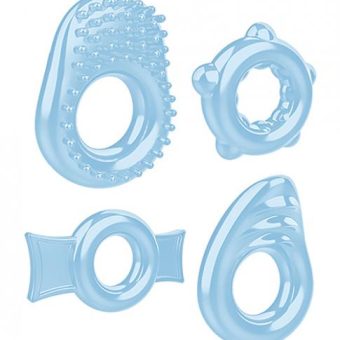 Ring A Ding Ding 4 Cock Rings Blue