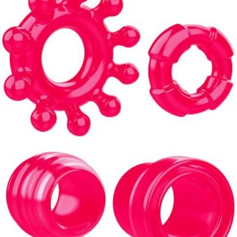 Ring The Alarm Red Cock Ring Set 4 Pack