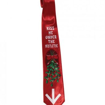 Christmas Tie Kiss Me Under The Mistletoe - Red