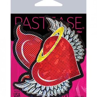 Pastease Angel & Devil Glitter Heart - Red O/s