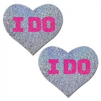 Pastease Bridal I Do Hearts Pasties Silver O/S