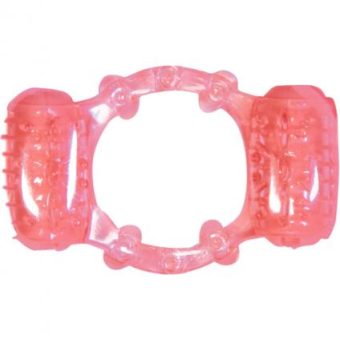 Humm Dinger Double Dinger Dual Vibrating Cock Ring Magenta