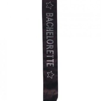 Bachelorette Sash with Crystals Black