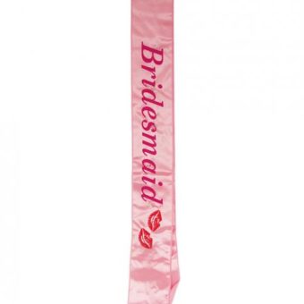 Bridesmaid Flashing Sash Kisses Pink