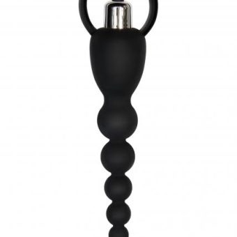 Vibrating Silicone Anal Beads Black