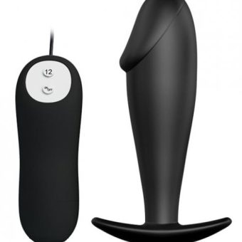 Pretty Love Vibrating Penis Shaped Butt Plug Black