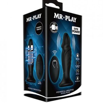 Mr. Play Phallic Vibrating Anal Plug - Black