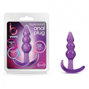 Blush B Yours Triple Bead Anal Plug - Purple