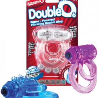 Double O 6 Speed Vibrating Cock Ring Assorted Color