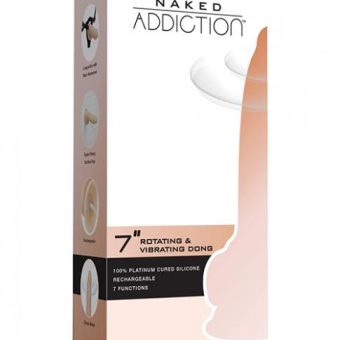 Naked Addiction 7" Rotating & Vibrating Dong W/remote - Flesh